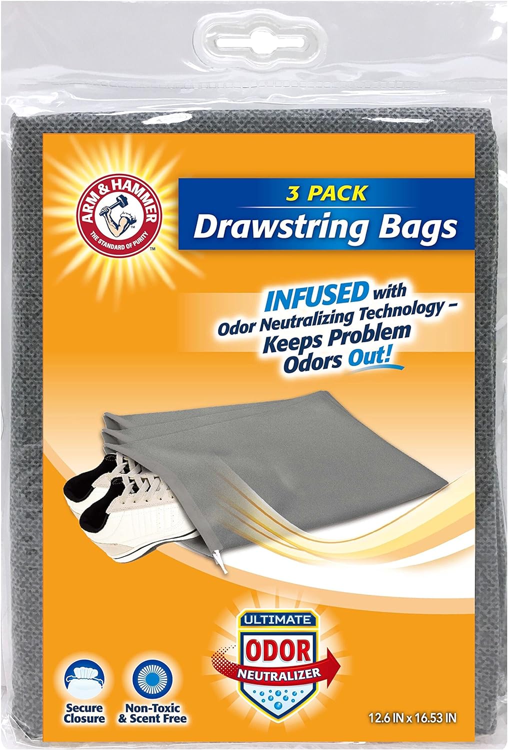 Arm & Hammer Drawstring Bags, 2 Packs of 3 (6 Total)