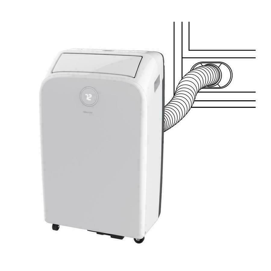 Hisense 7500-BTU DOE (115-Volt) Light Gray Front Panel with Dark Gray Back Cover Portable Air Conditioner with Remote Cools 400-sq ft (Refurbished)