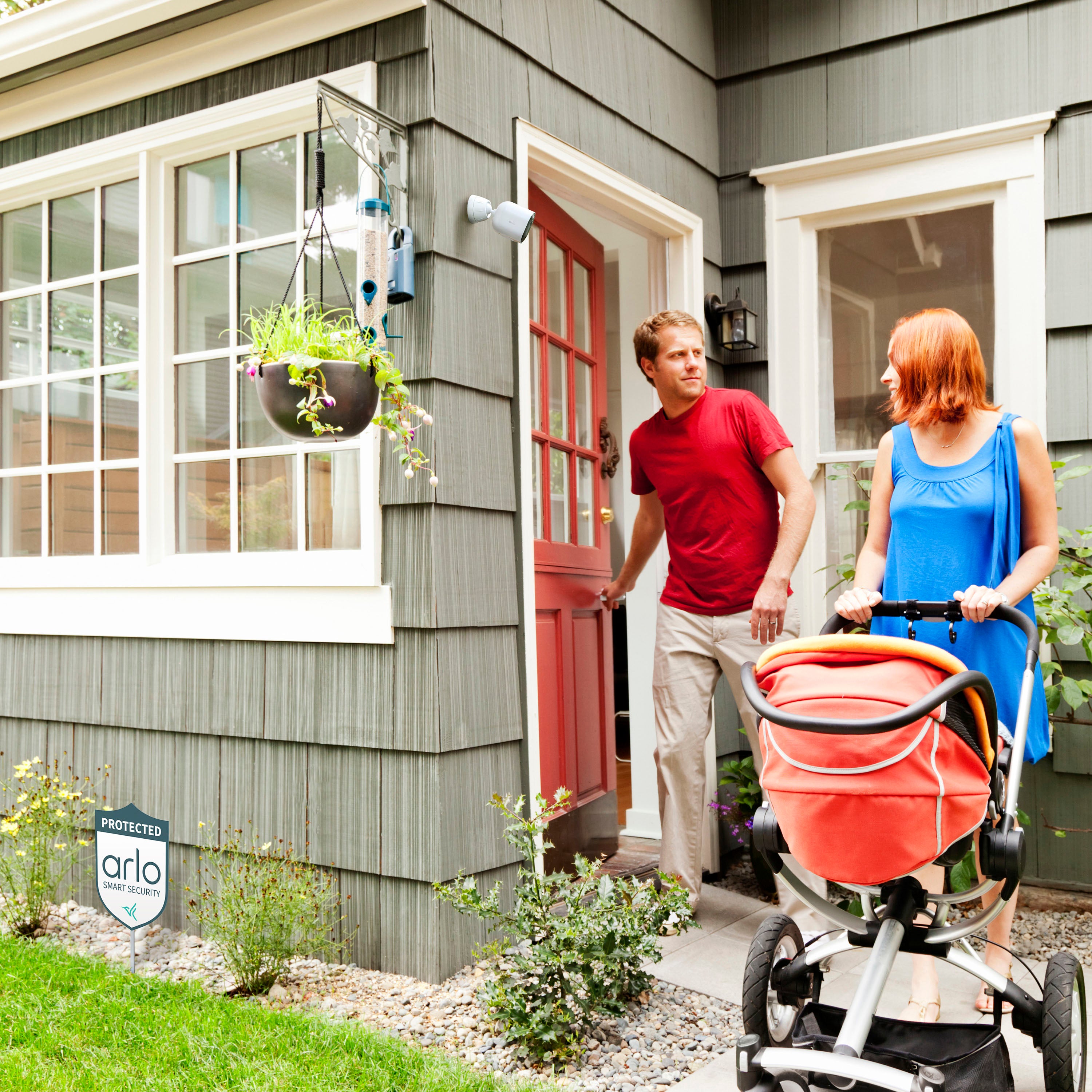 Arlo - Pro 4 Spotlight Camera Security Bundle - 3 Wire-Free Cameras Indoor/Outdoor 2K with Color Night Vision (11 pieces)