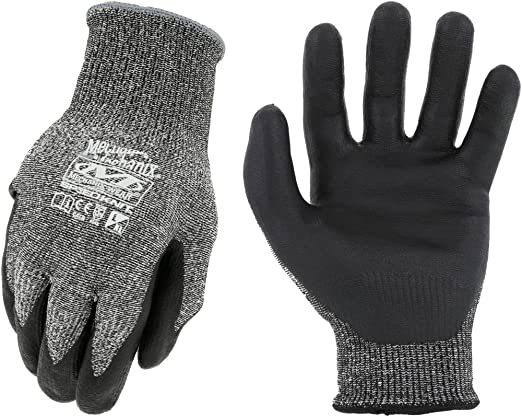 Mechanix Wear SpeedKnit C3 Cut Resistant Work Gloves - Cut Resistant 10-gauge Shell, Heavy Duty Micro Foam Nitrile Grip, Black/Grey, 1 Pair with hang tag (Sizes S/M and L/XL)
