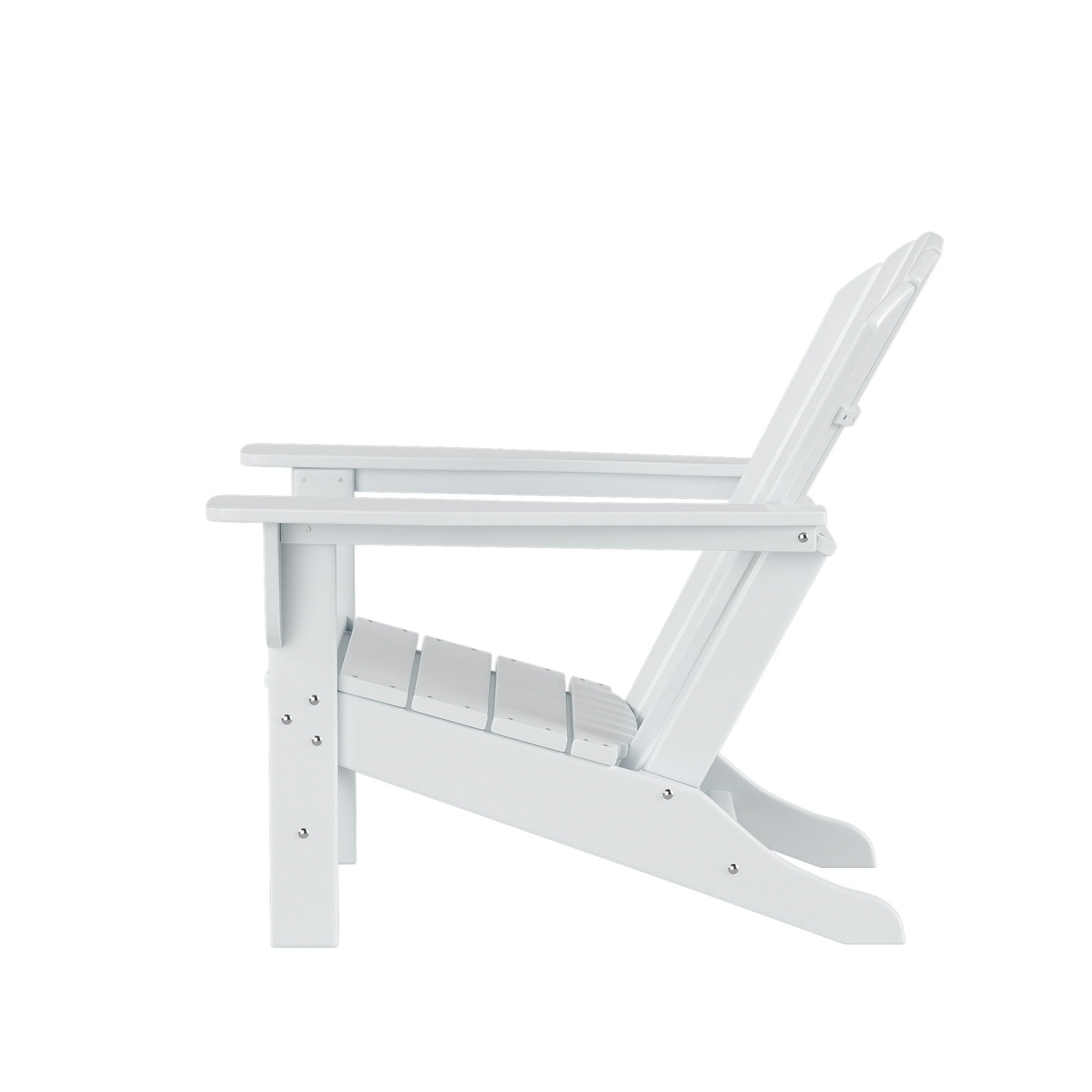 Outdoor Patio Fixed Adirondack Chair- White
