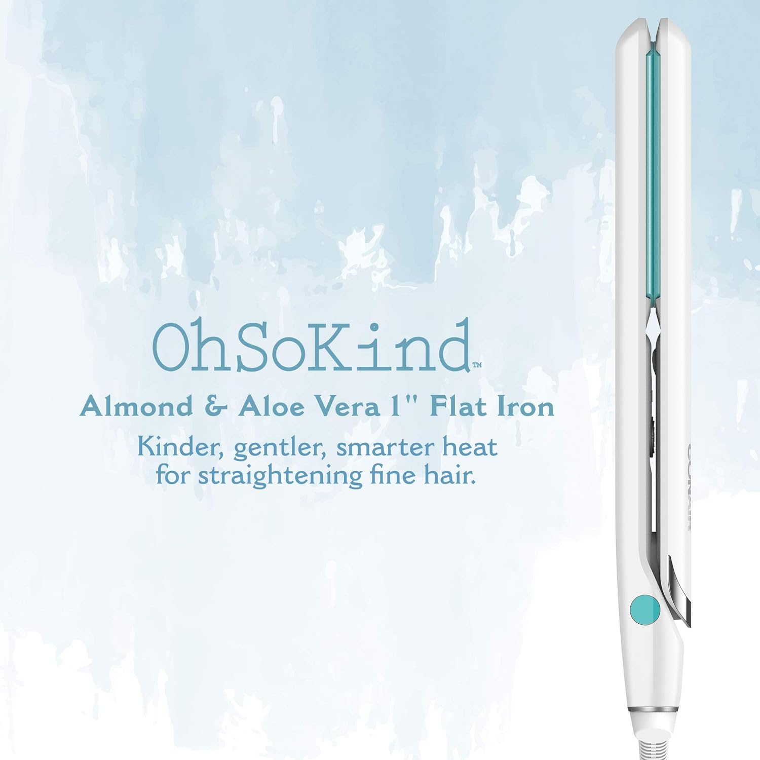 Conair OhSoKind For Fine Hair Flat Iron; 1-inch Almond & Aloe Vera Flat Iron