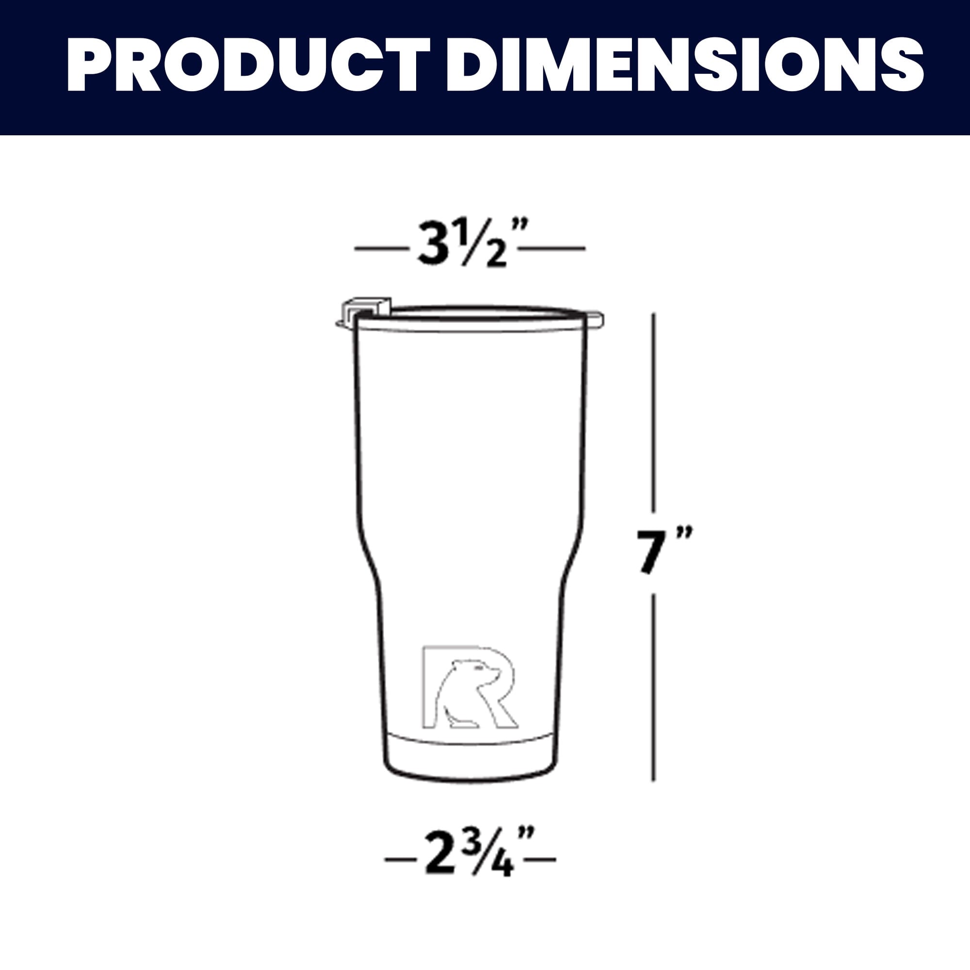 RTIC 20 oz Insulated Tumbler Stainless Steel Coffee Travel Mug with Lid, Spill Proof, Hot Beverage and Cold, Portable Thermal Cup for Car, Camping, Lake Blue