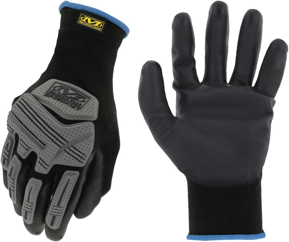 Mechanix Wear SpeedKnit Impact Work Gloves - 13-Gauge Shell, High-Dexterity PU Grip, TPR Back of Hand Protection, SM