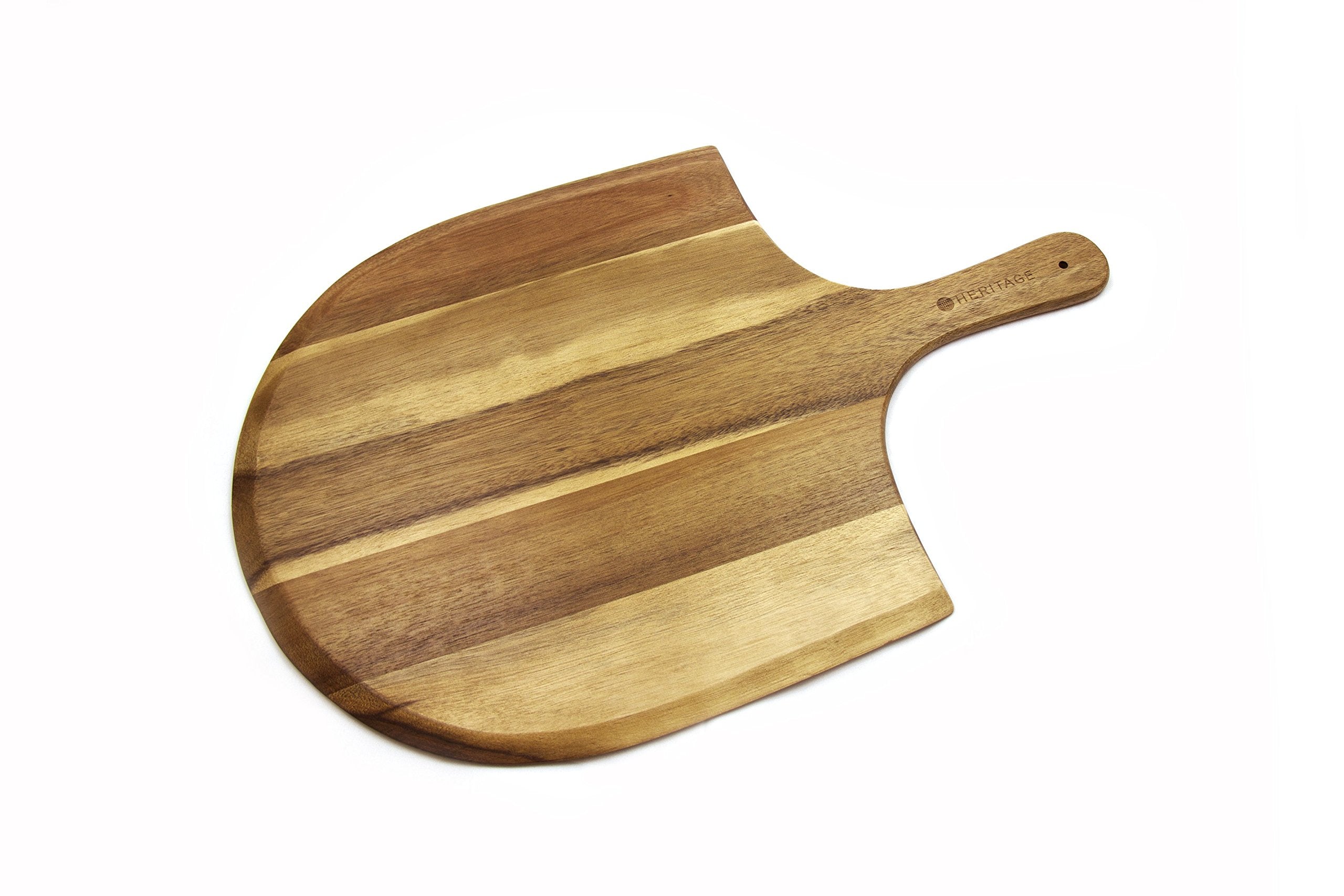 Heritage Acacia Wood Pizza Peel - 22x14 inch Large Wooden Paddle Board with Handle