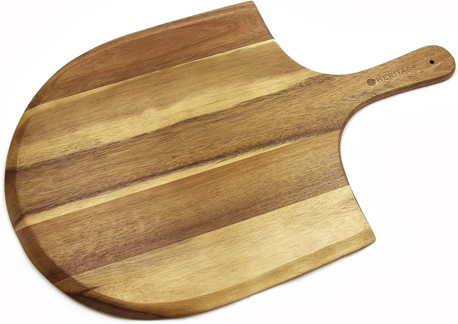Heritage Acacia Wood Pizza Peel - 22x14 inch Large Wooden Paddle Board with Handle