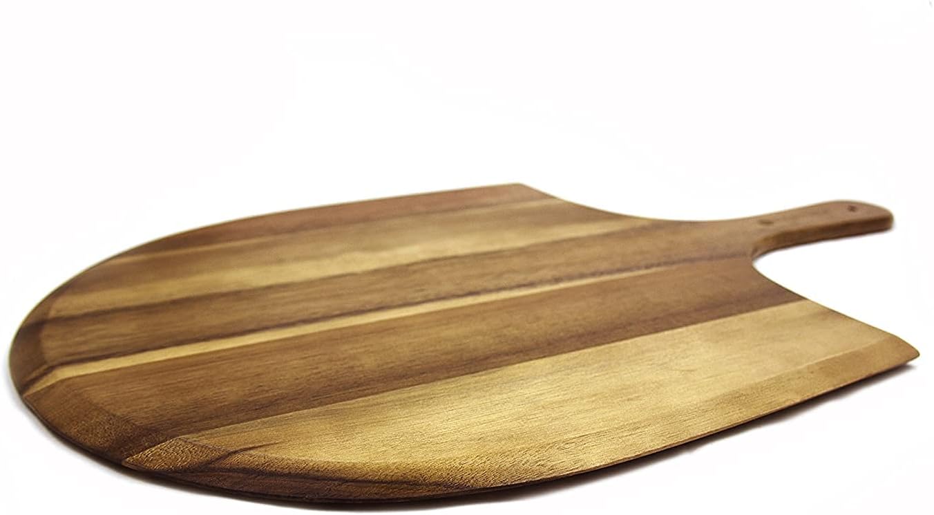 Heritage Acacia Wood Pizza Peel - 22x14 inch Large Wooden Paddle Board with Handle
