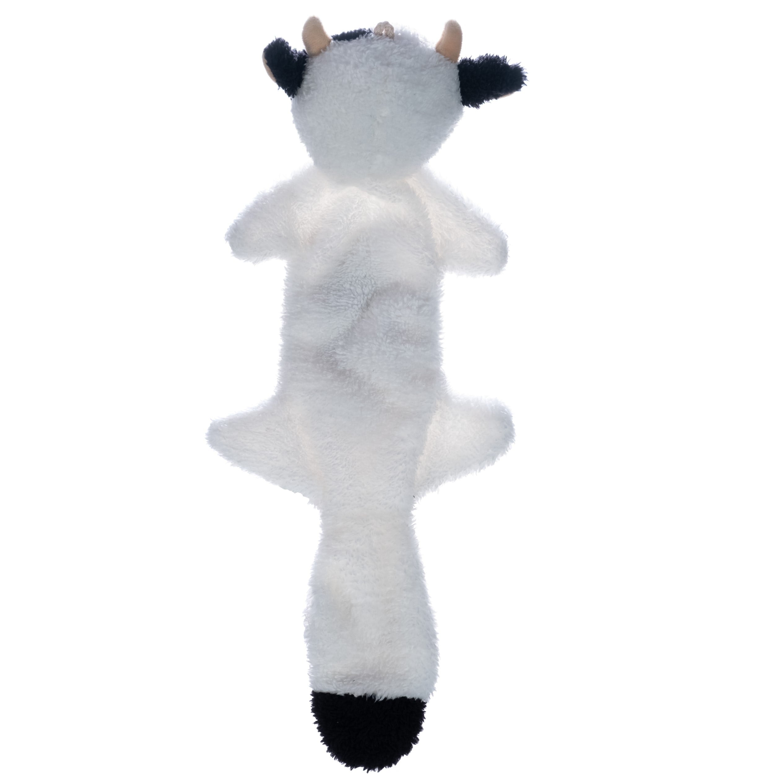 Pronk! Pets Cow Black & White Treat Pocket 19.5-Inch Durable Plush Treat Dispensing Dog Toy