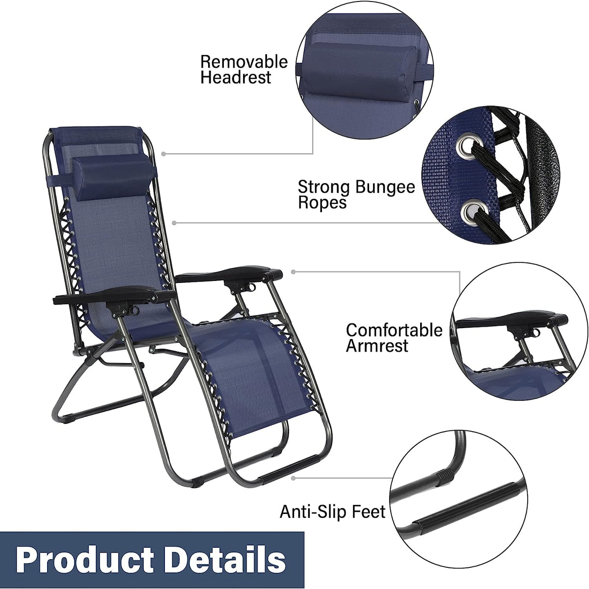 Trapper's Peak Zero Gravity Folding Chair, Black