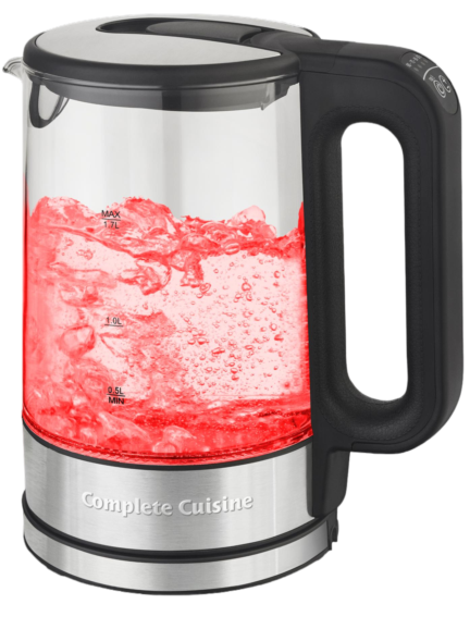Complete Cuisine Electric Glass Kettle, 1.7L