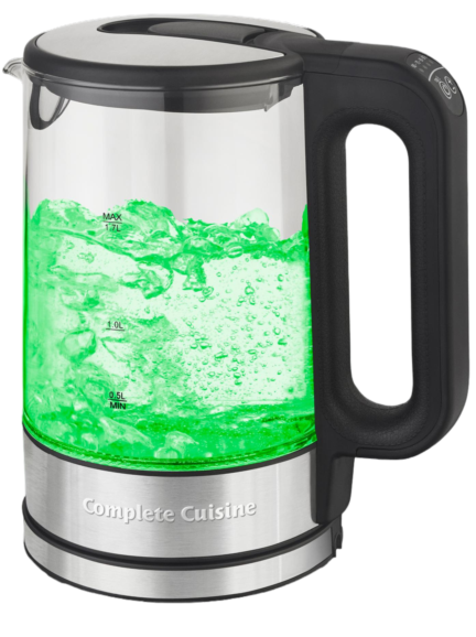 Complete Cuisine Electric Glass Kettle, 1.7L