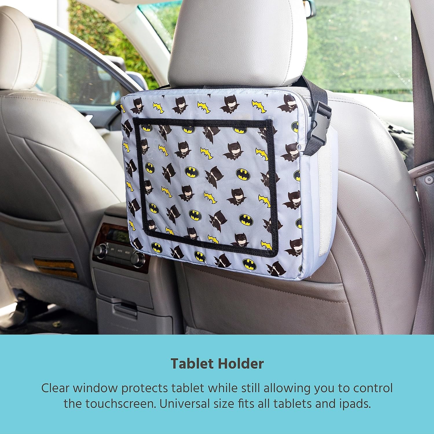 Kids Travel Tray, DC Comics Batman | 3-in-1 Travel Tray, Travel Bag, and Tablet Holder