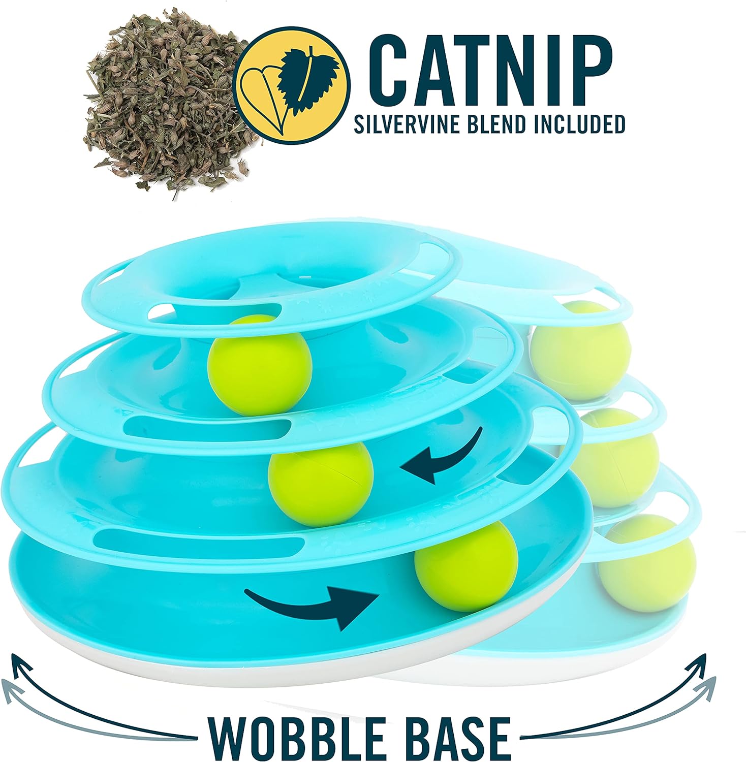 Our Pets Wobble Triple Chase Ball Track Interactive Cat Toy for Indoor Cats