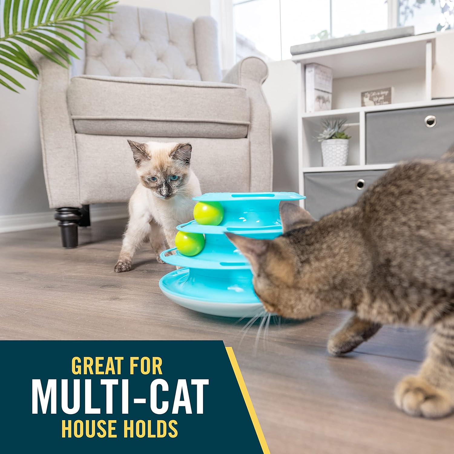 Our Pets Wobble Triple Chase Ball Track Interactive Cat Toy for Indoor Cats