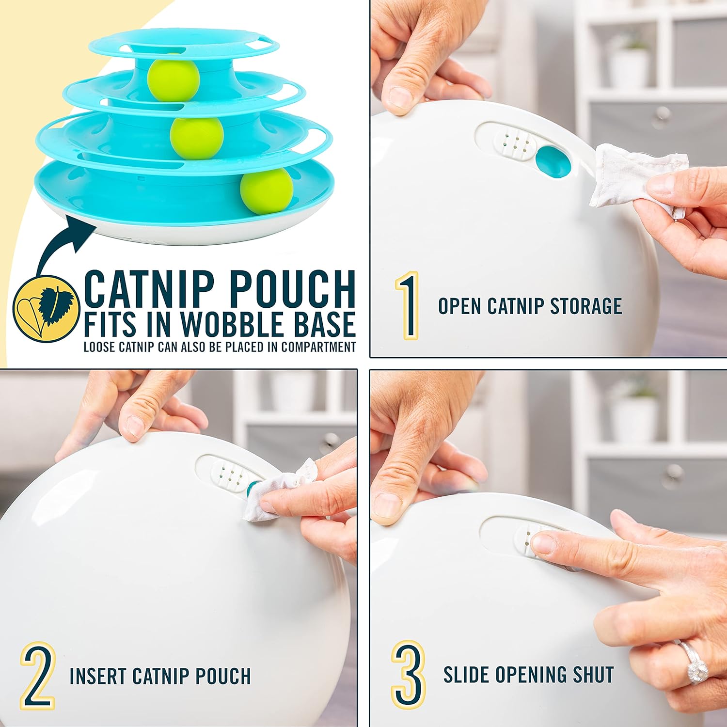 Our Pets Wobble Triple Chase Ball Track Interactive Cat Toy for Indoor Cats