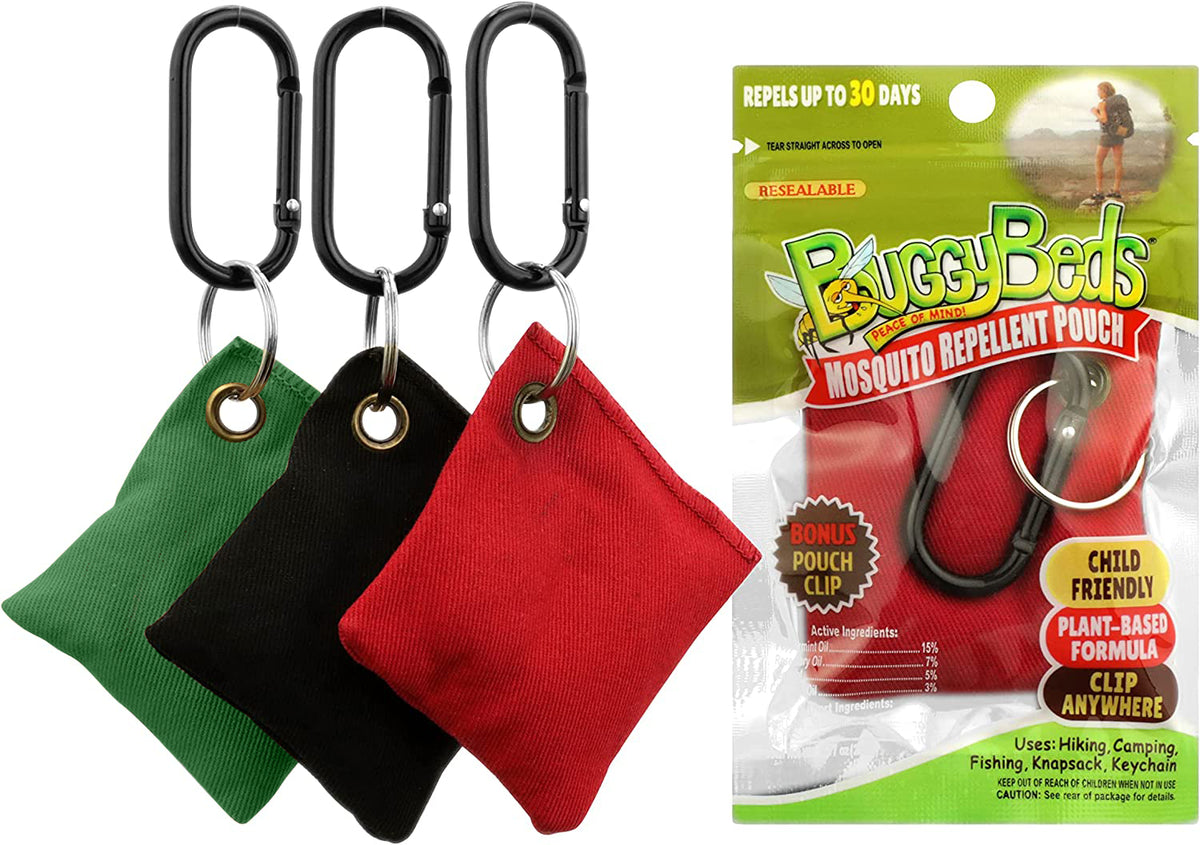 BuggyBeds Mosquito Repellent Pouches with Pouch Clip, 20-Pack