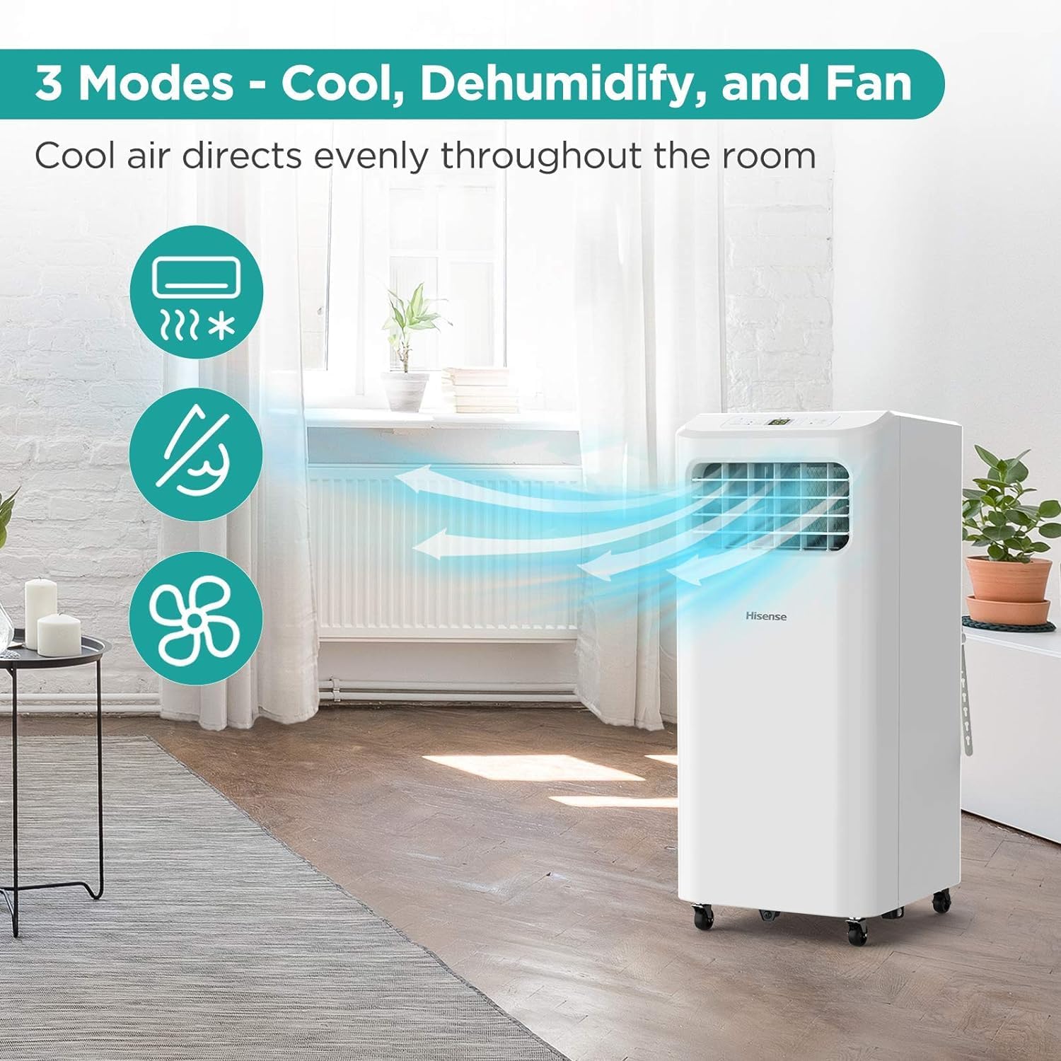 Hisense Portable Air Conditioner 250-sq.ft 6000-BTU DOE (8000-BTU ASHRAE) 115-Volt (Refurbished)