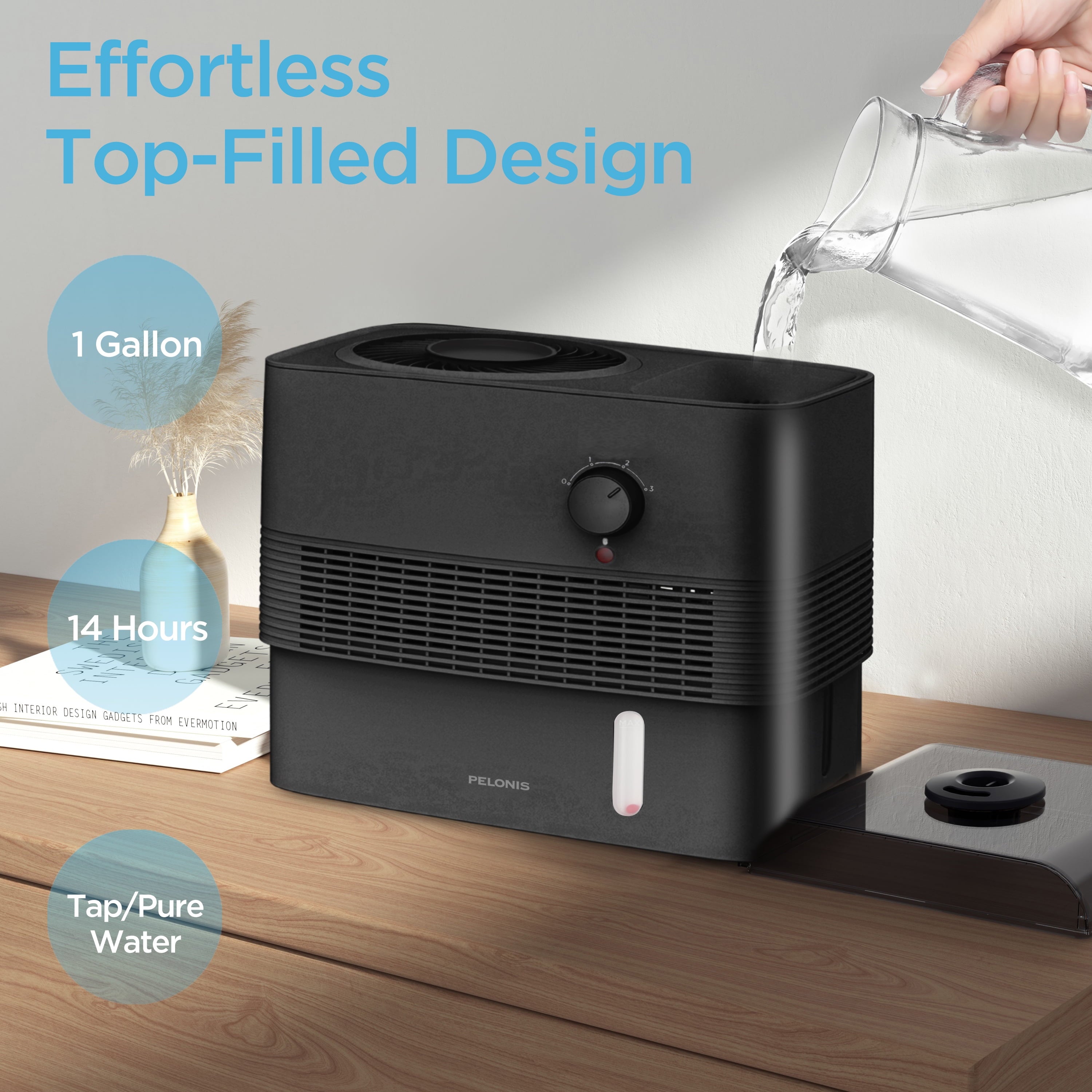 Pelonis 1 Gallon Evaporative Humidifier