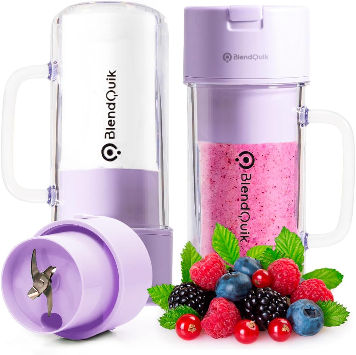 BlendQuik 14oz 10-Blade Portable Blender For Shakes & Smoothies with Leakproof & Stylish Design