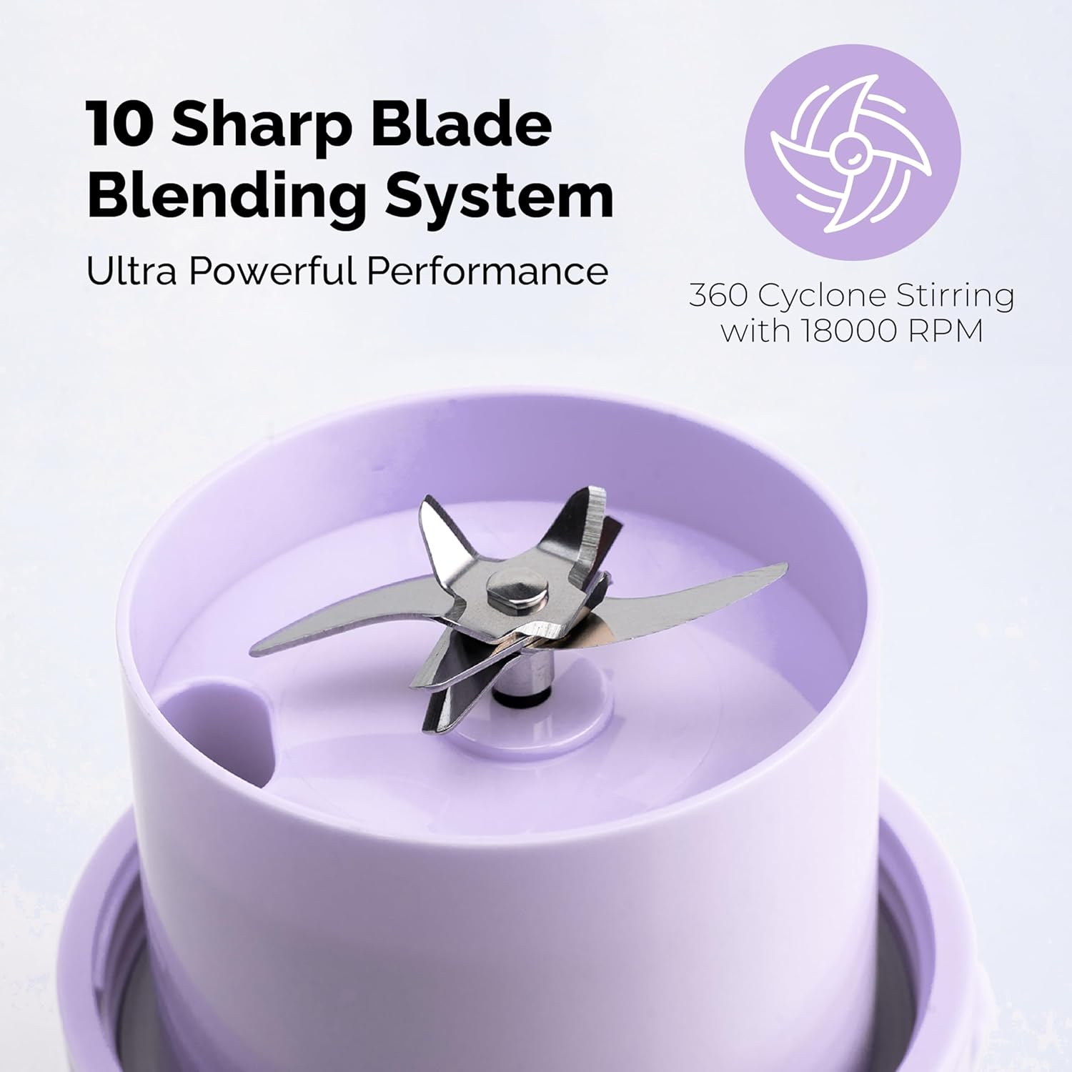 BlendQuik 14oz 10-Blade Portable Blender For Shakes & Smoothies with Leakproof & Stylish Design