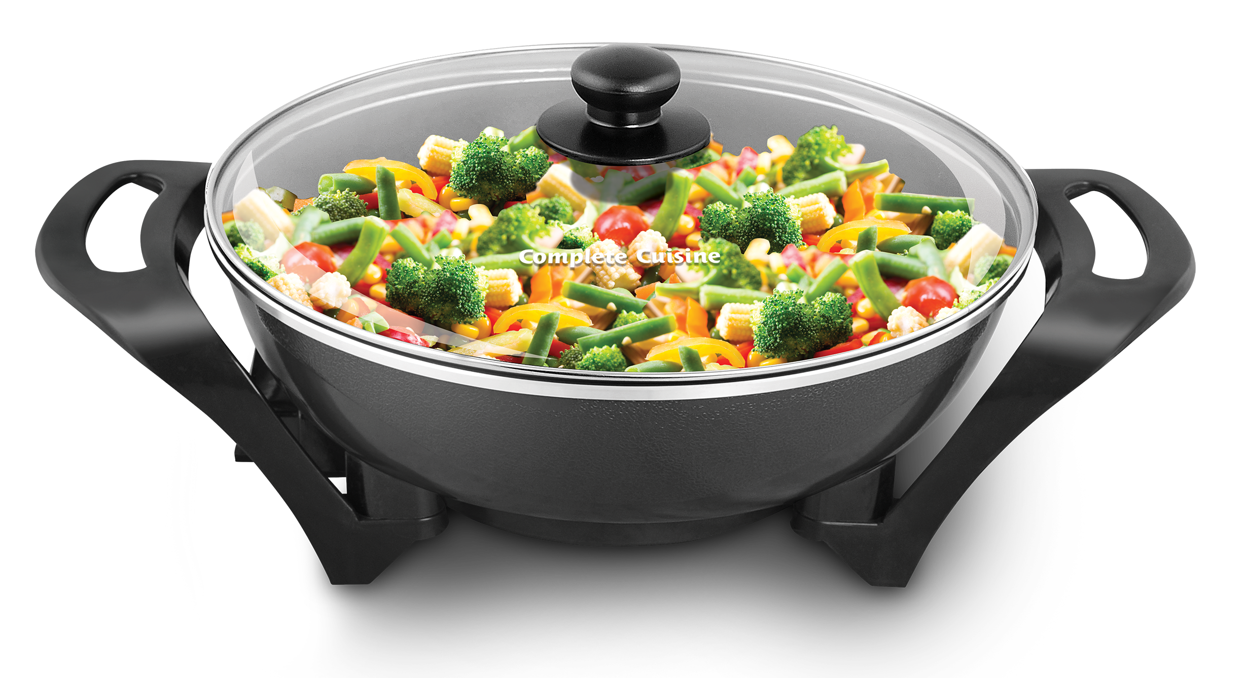 Complete Cuisine 13 Electric Wok with Glass Lid