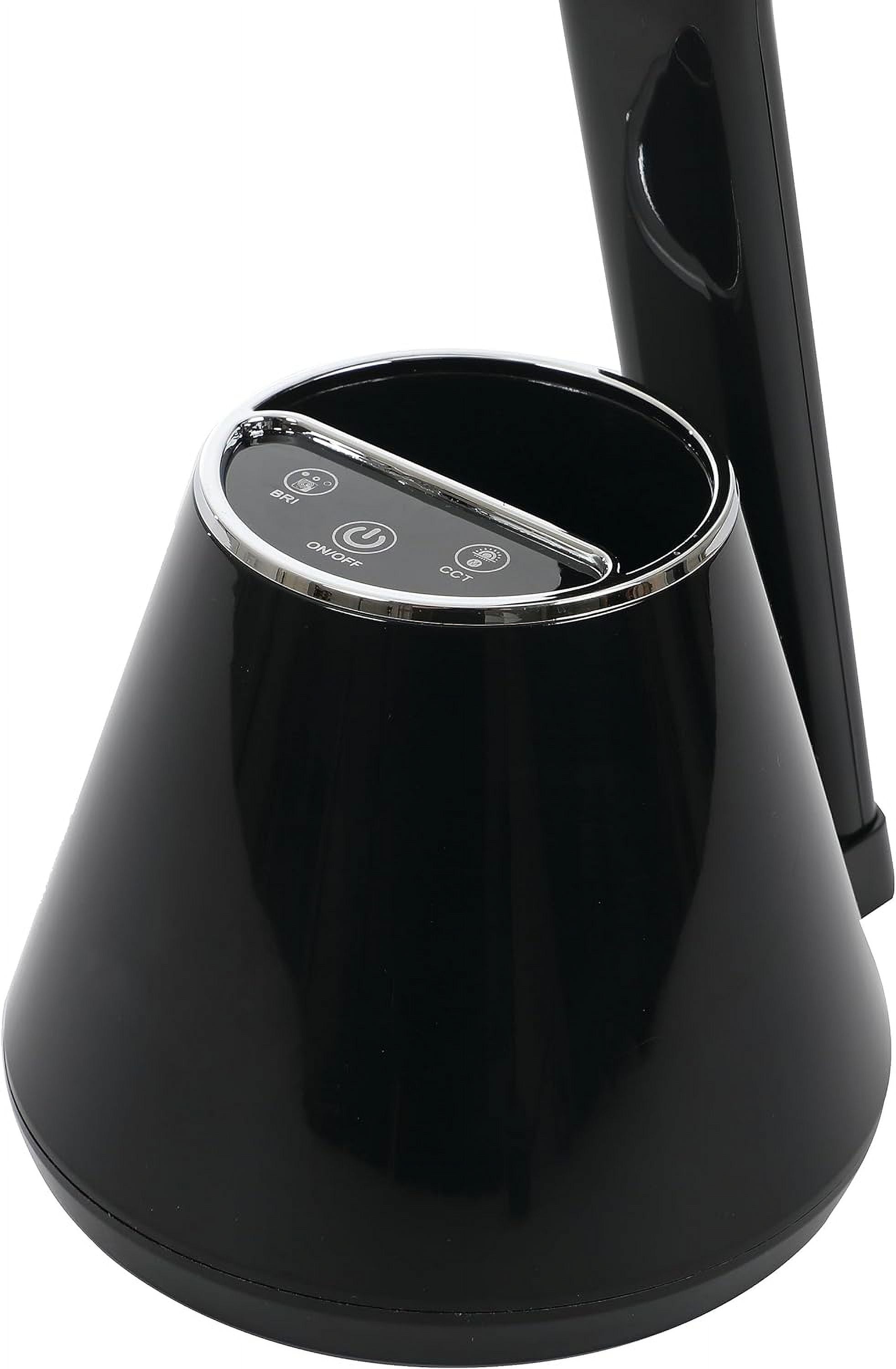 Folding Mini Desk Lamp - Dimmable Touch Control 8W LED Portable Light - Foldable 17.67" H Table Top Lamps for Office Home & Travel, Black