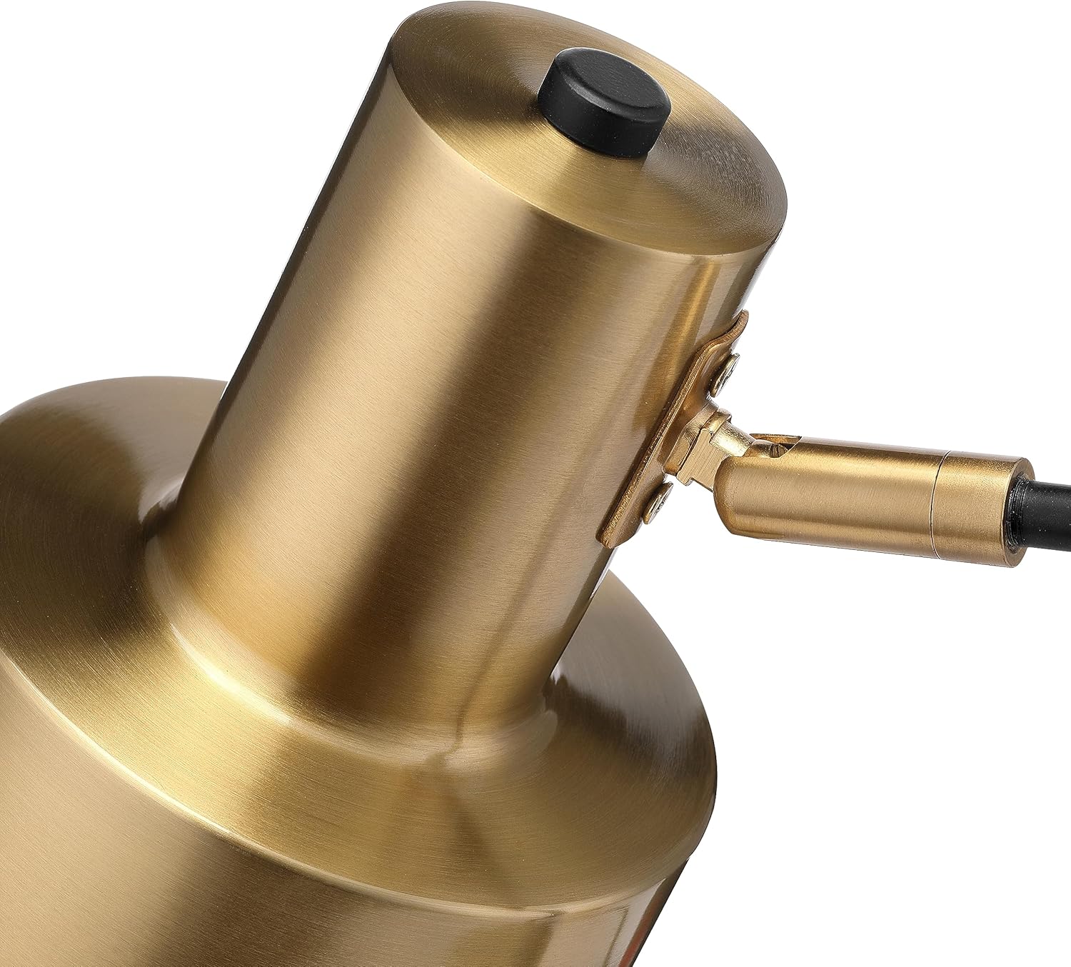 Rumi Lighting 17 in. Brass Gold and Black Lamp with 2 Fast Charging USB Ports for Task and Reading