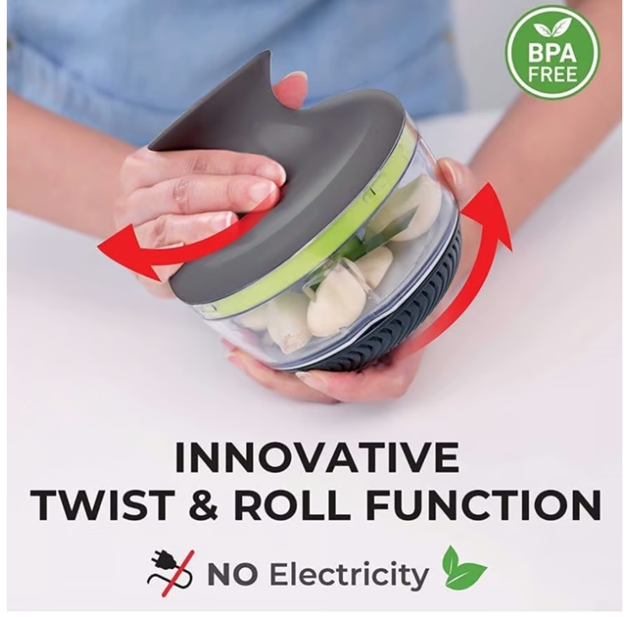 Mueller Austria Rolling Chopper, Shaker, Mixer, Cutter, Slicer, Zester Pro - Strongest - 30% Heavier Duty Multi Vegetable-Fruit-Spice-Kitchen Tool/Utensil, L