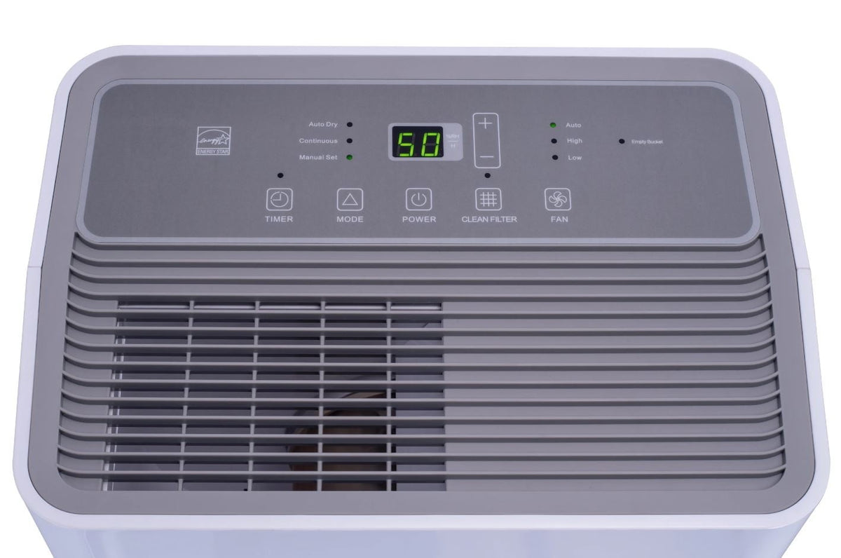Restored Hisense 50-Pint Capacity, 4500 sq. ft. Coverage, 3-Speed Dehumidifier DH5024K1W (Refurbished)