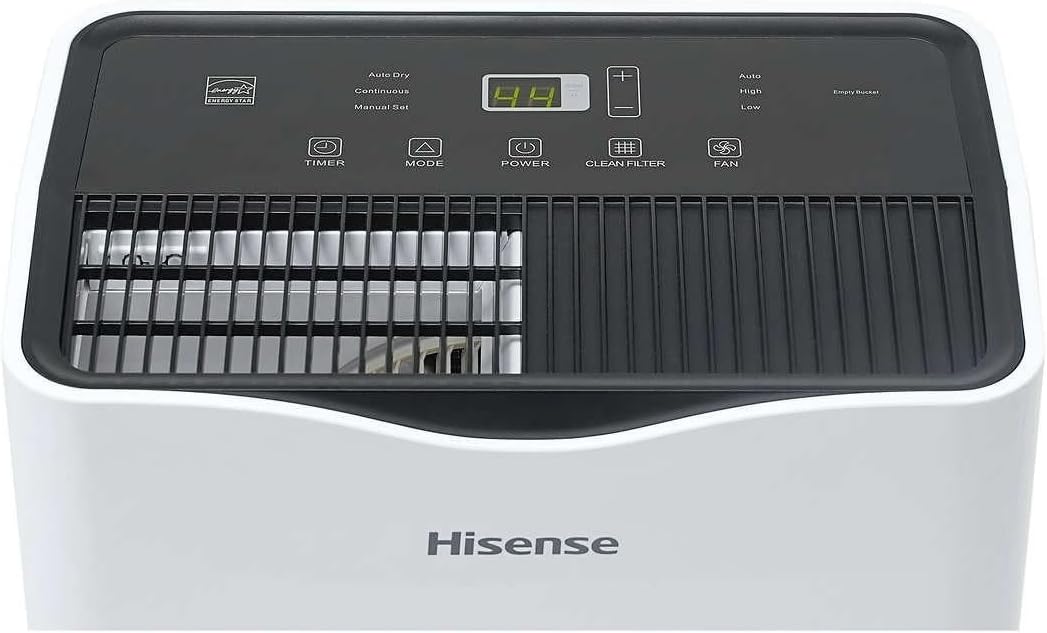 Hisense 35 Pint 3,000 sq. ft. Portable Dehumidifier, 3-Speed, Easy-carry handle - HD3524 (Renewed)