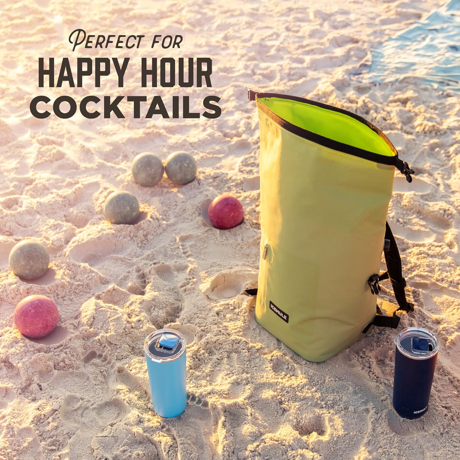 ICEMULE 24 Oz Vacuum Stainless Steel Insulated Tumbler and Travel Mug - Sliding Lid, Spill Proof, Leak Proof, Fits in Standard Cupholder, Blaze Orange