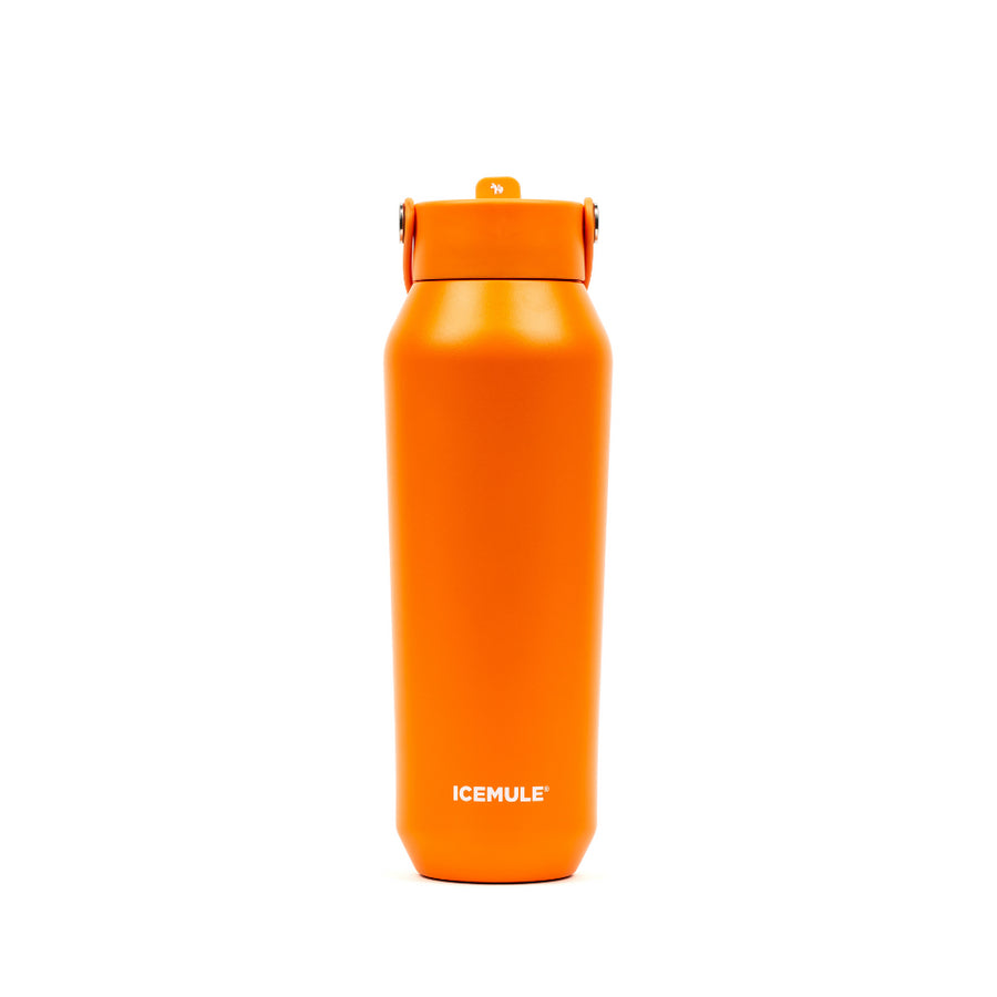 ICEMULE 32oz Sports Bottle, Vacuum Insulated, Pro Grade Stainless Steel, Blaze Orange