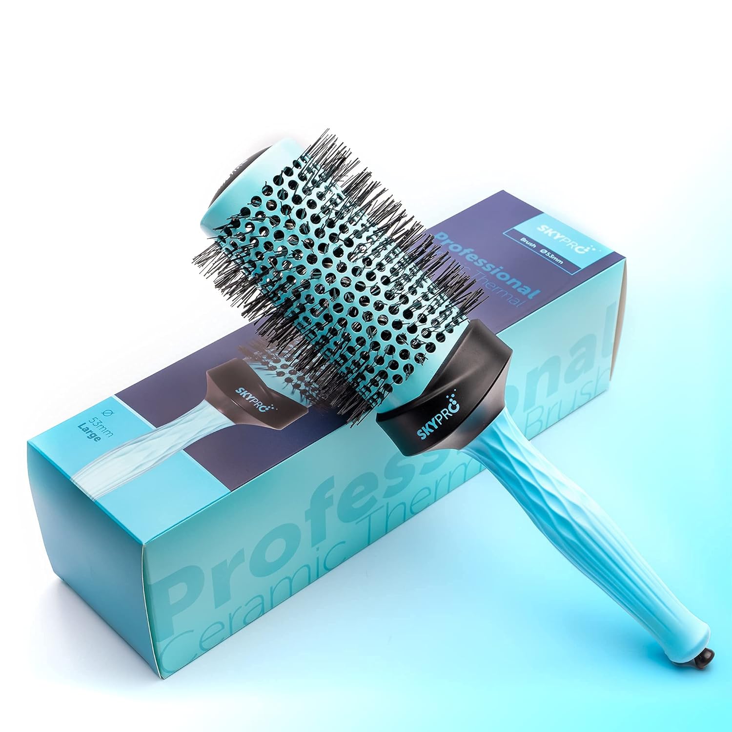 SKYPRO Professional 2" Round Brush – Large Ceramic Ion Barrel Volumizing Blow Drying Brush with Ultra-Glide Bristles