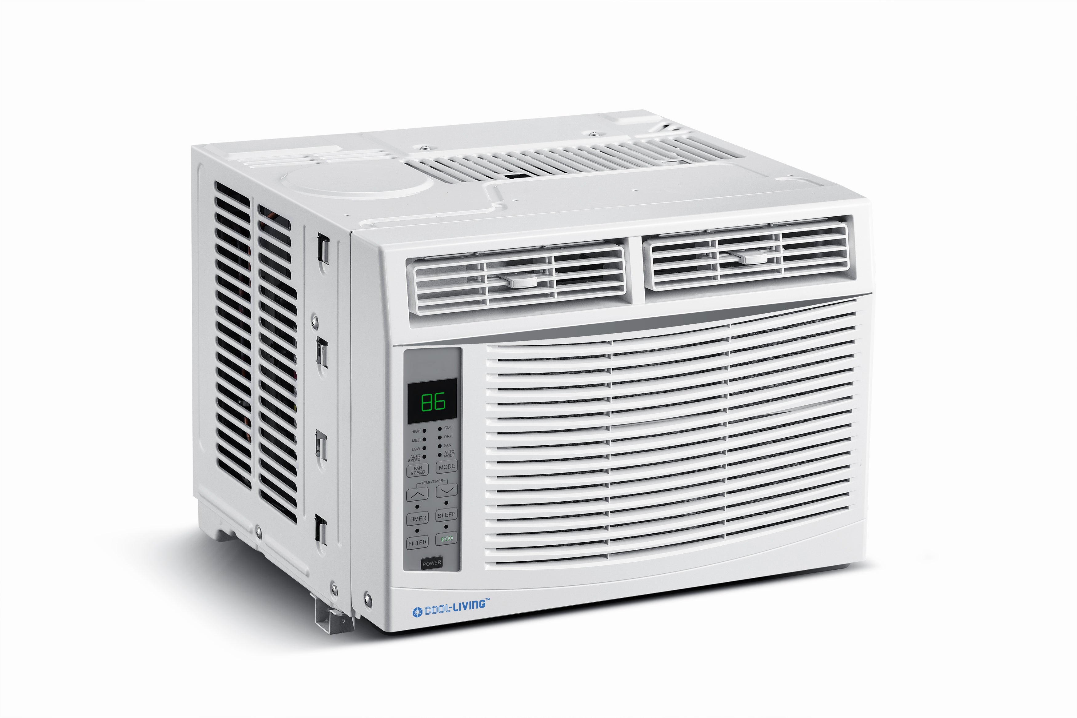 Cool Living 6,000 BTU Air Conditioner with Remote, Auto-Restart, 3 Cooling & Fan Speeds, Energy Saver, White