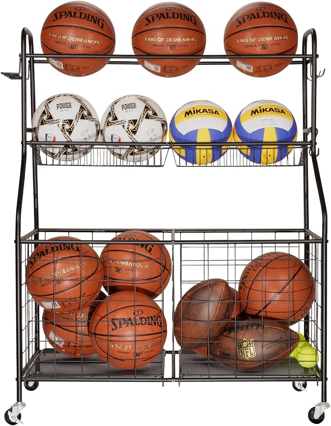 Neat-Living Garage Sports Equipment Organizer (30.71" x 16.54" x 44.49") Black