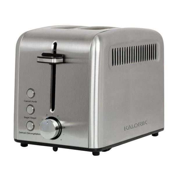 Kalorik 2-Slice Rapid Toaster – 1400W Stainless Steel, Extra-Wide Slots, 6 Shade Settings, Bagel & Defrost Functions