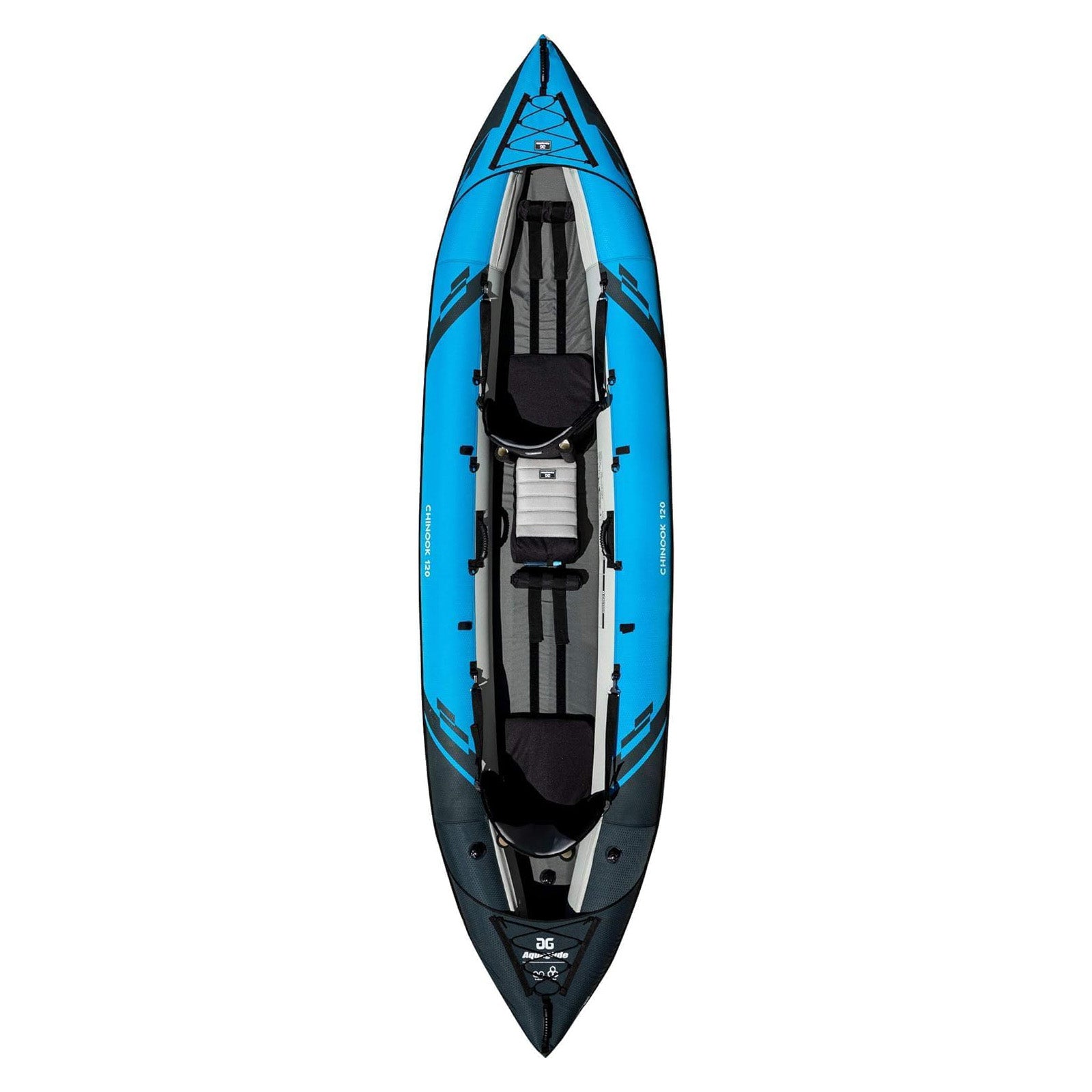 (Pump NOT included) AQUAGLIDE Chinook 120 Inflatable Kayak Kit – 1-2 Person, Packable & Pet-Friendly