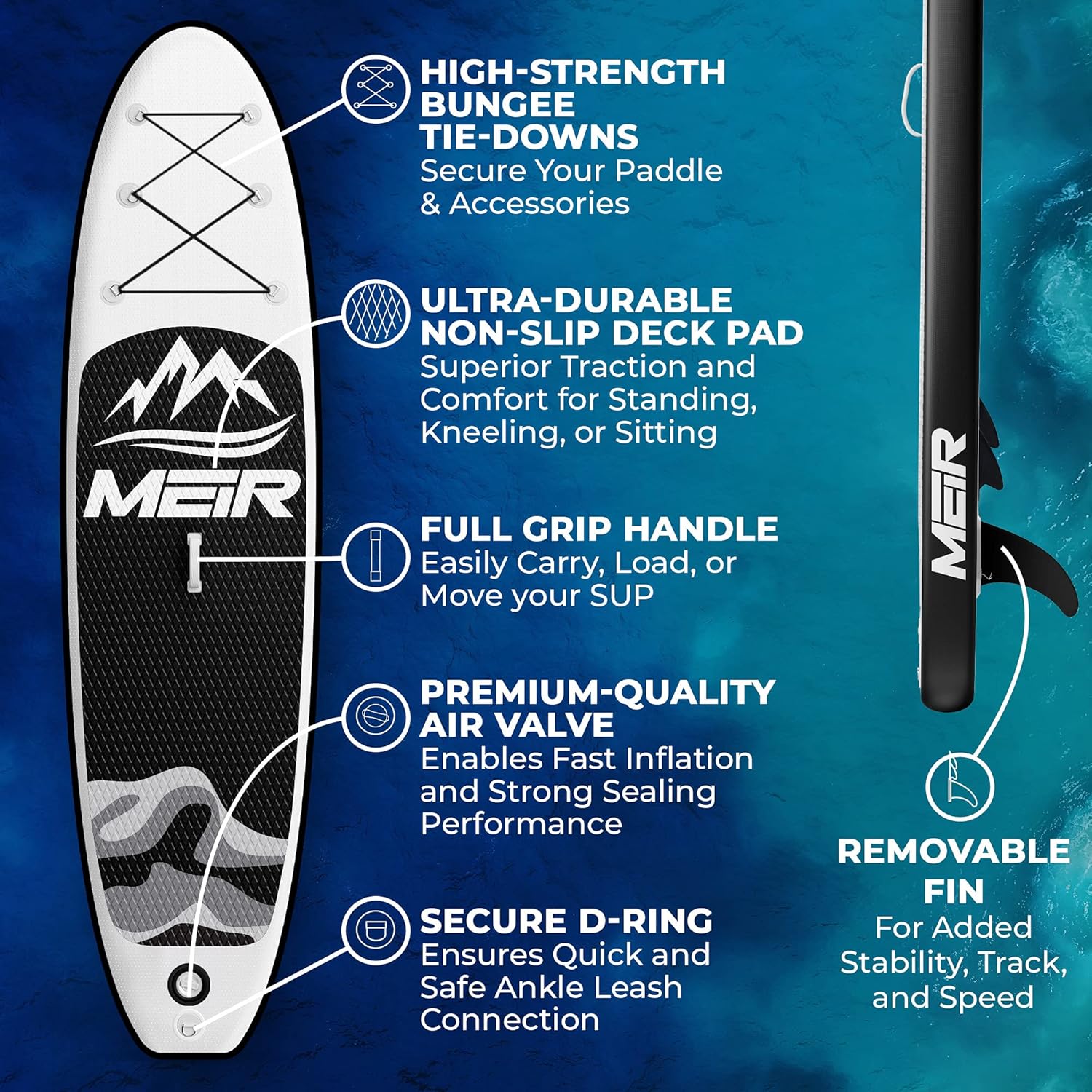 Lange DriftReign 10FT Inflatable Stand Up Paddle Board with SUP Accessories, Backpack, Waterproof Bag, Ankle Leash, Fin and Pump