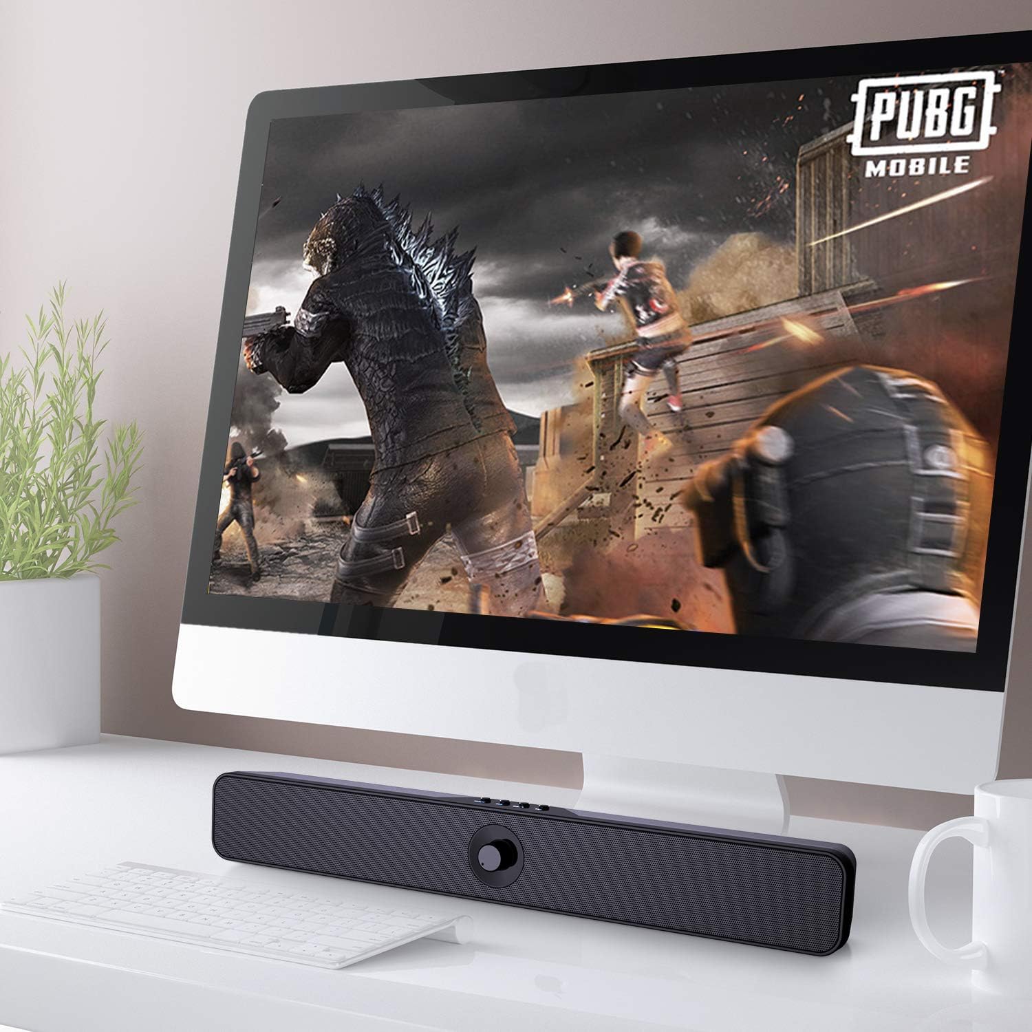 DOSS Computer Speaker, Sound bar with 16W Stereo Sound and Enhance Bass, 20 Hours Playtime, Bluetooth 5.0