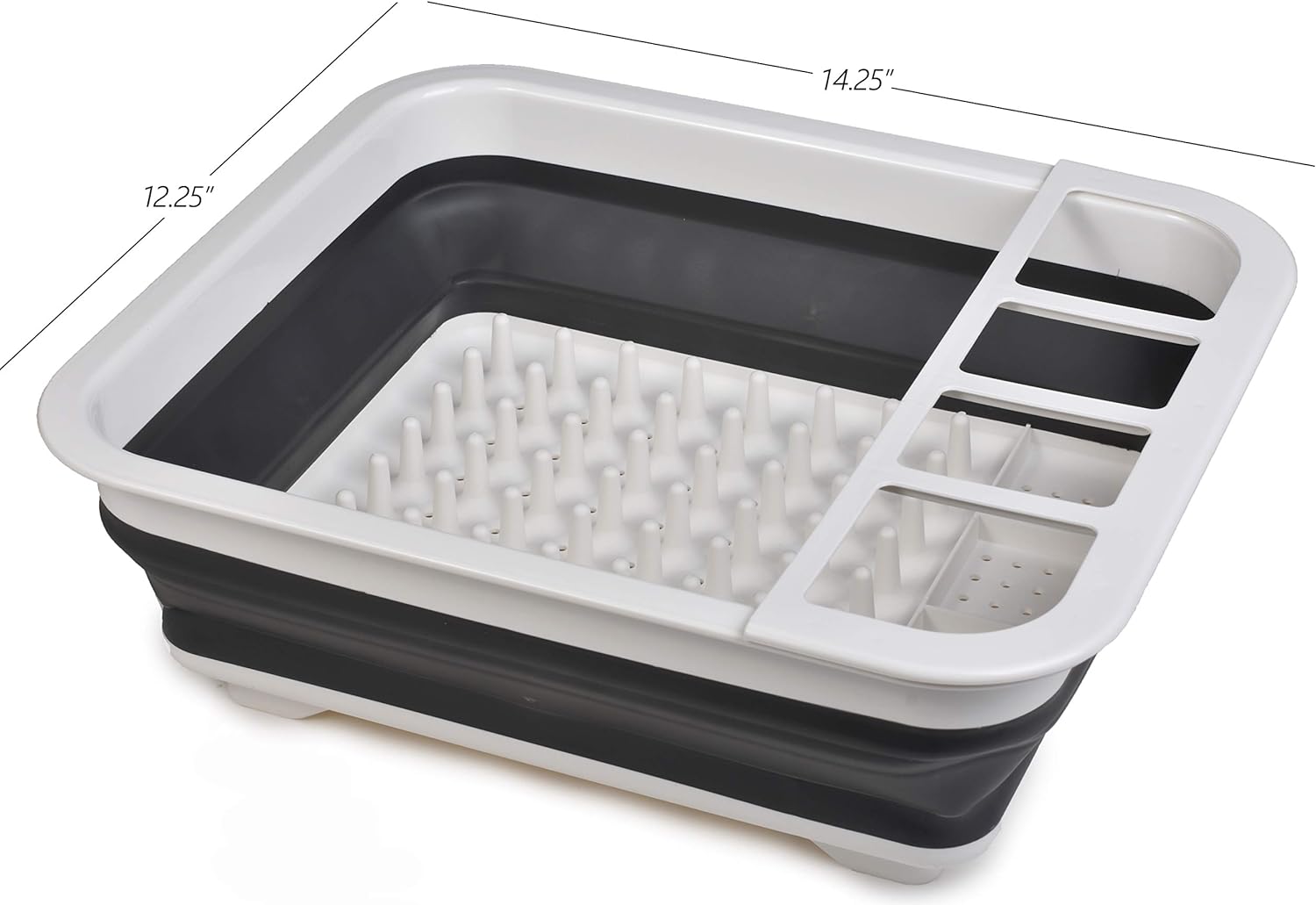 Masirs Pop-Up Collapsible Dish Drying Rack: Convenient Storage, Drains into Sink