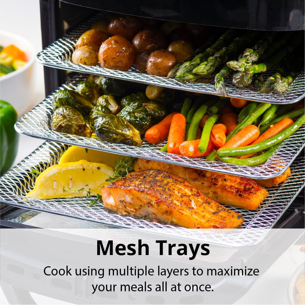 Aria Air Fryers 10qt Air Fryer Oven, Black - Touchscreen, Rotating Rotisserie, Dehydration Mode