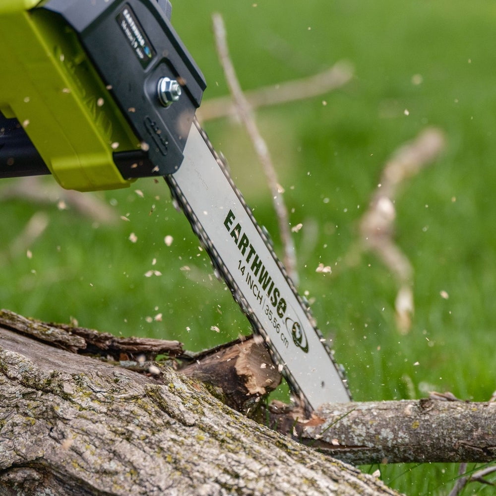 Earthwise CS33114 14-Inch 9-Amp Corded Electric Chainsaw, Green