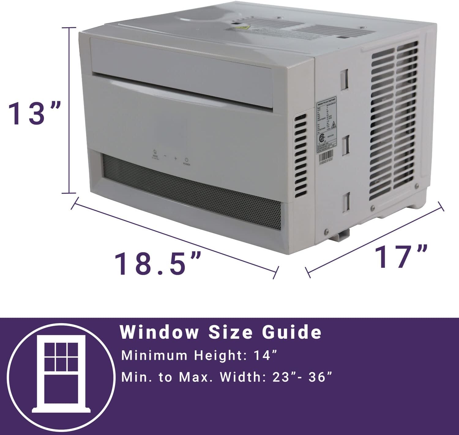 Freonic 6,000 BTU 250 sq. ft. Window Air Conditioner & Dehumidifier with Remote, White, FHCW061ABE