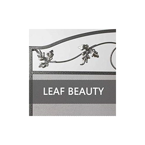 Amagabeli 3Panel Pewter Wrought Iron Fireplace Screen with Protective Mesh Solid Spark Guard