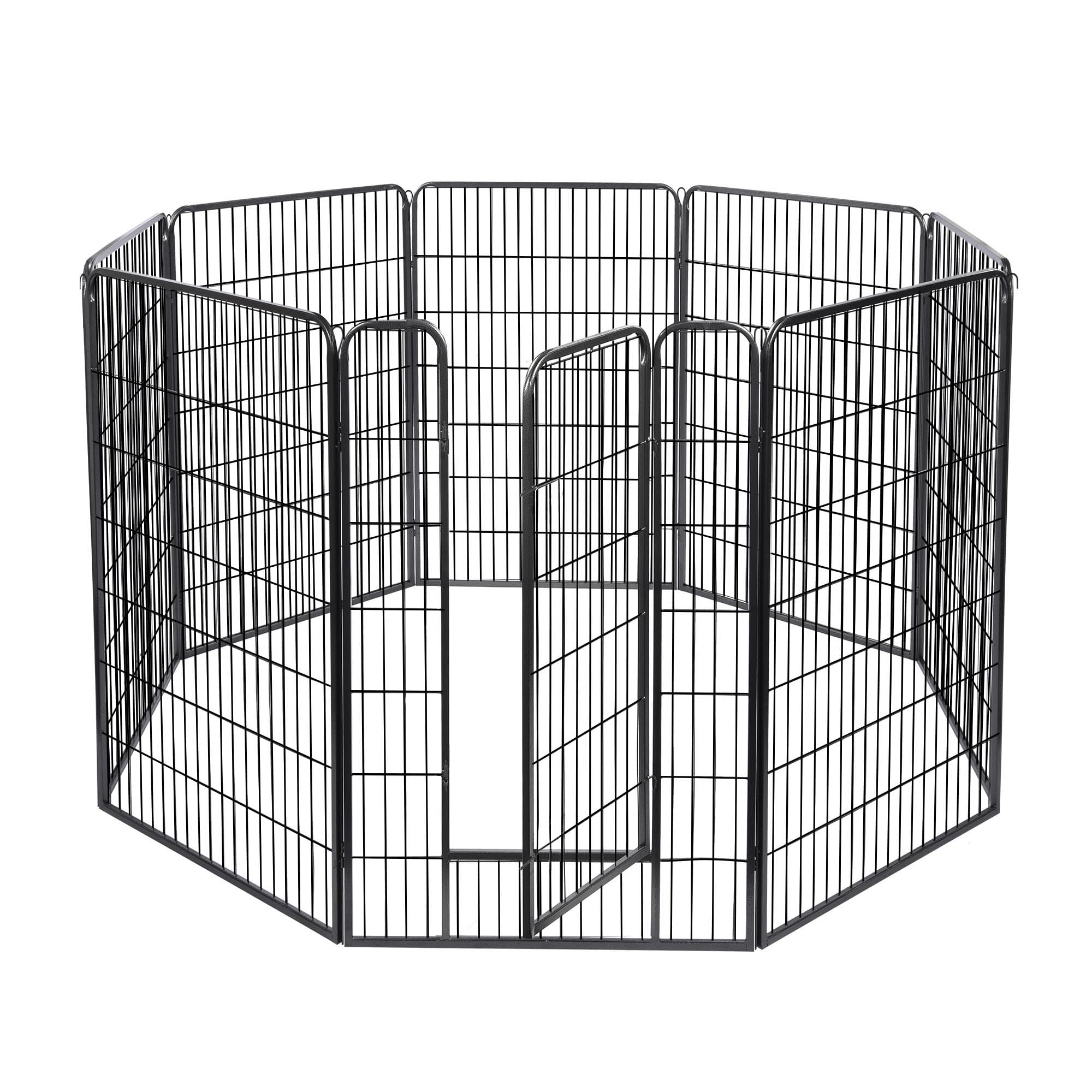 Yescom Heavy-Duty 8-Panel 47" Dog Playpen Fence with Door – Outdoor Pet Kennel for Medium & Large Breeds