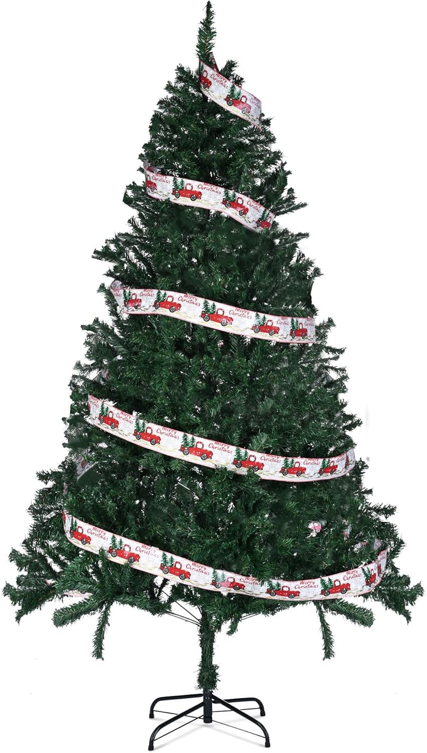 Yescom 6Ft Christmas Tree Artificial Pine Tree, Green Xmas Tree, Foldable Hinged, 670 Branch Tips