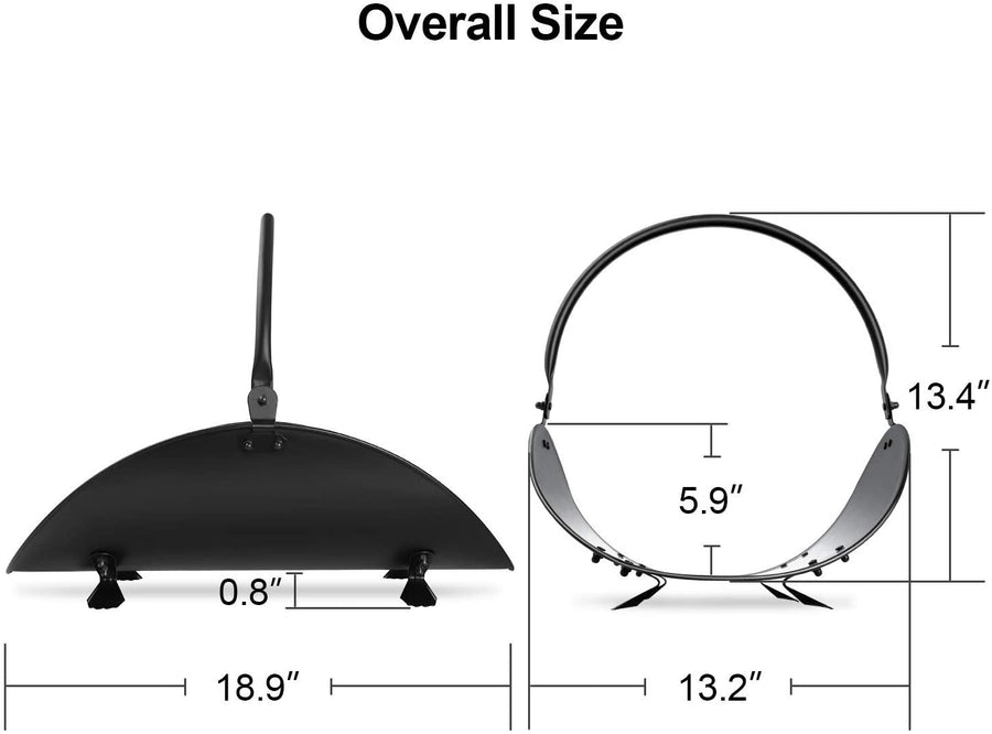 Amagabeli Indoor Black Fireplace Log Holder