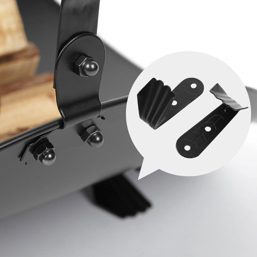 Amagabeli Indoor Black Fireplace Log Holder