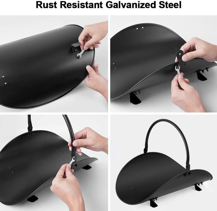 Amagabeli Indoor Black Fireplace Log Holder