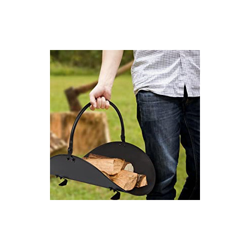 Amagabeli Indoor Black Fireplace Log Holder